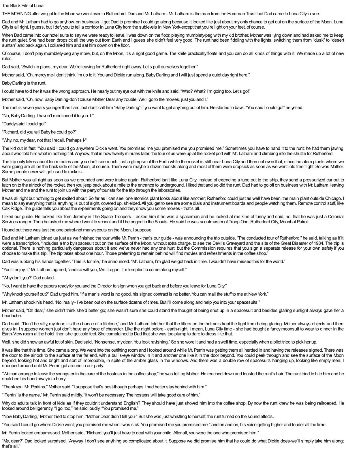 The Black Pits of Luna