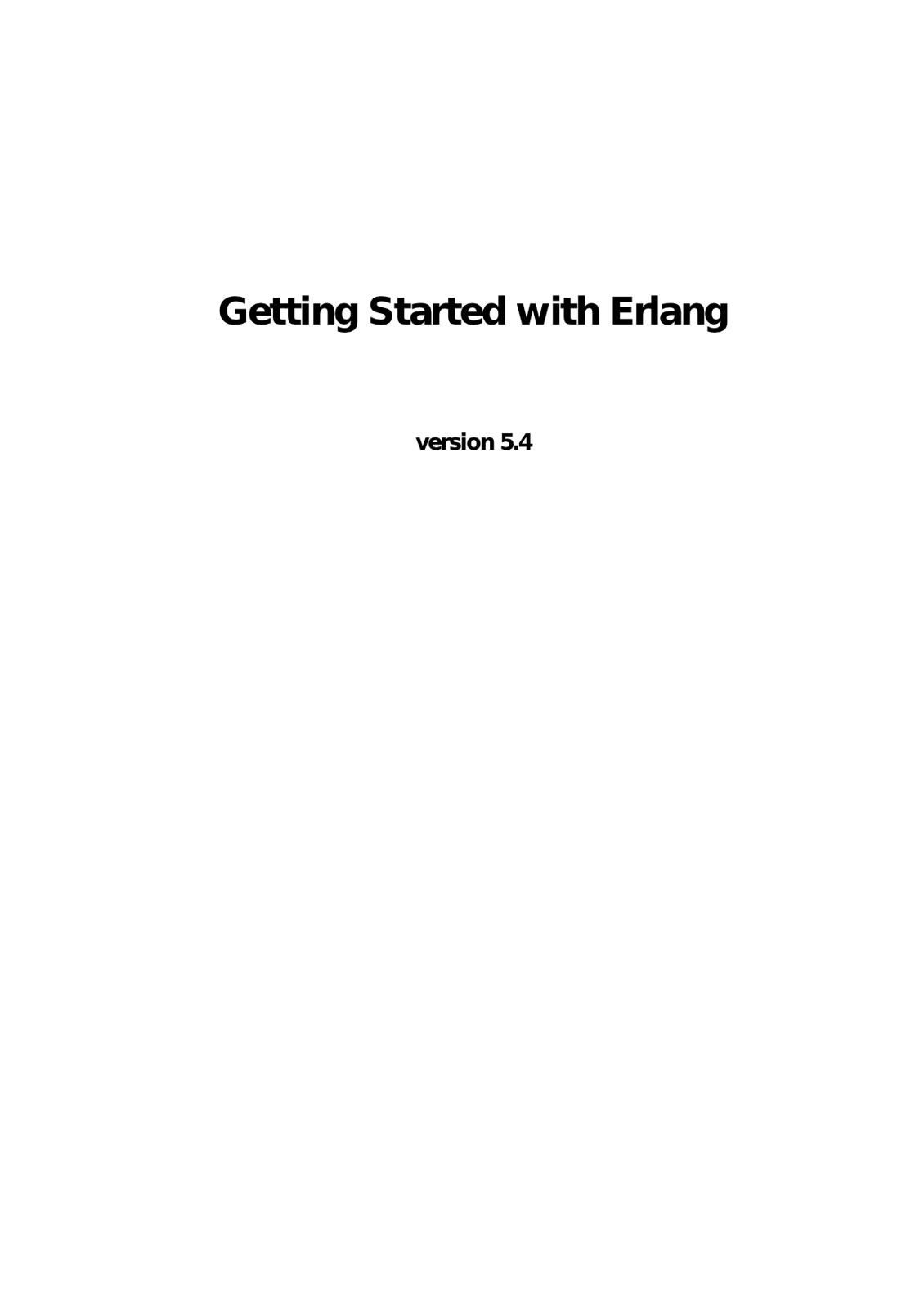 Getting Started With Erlang