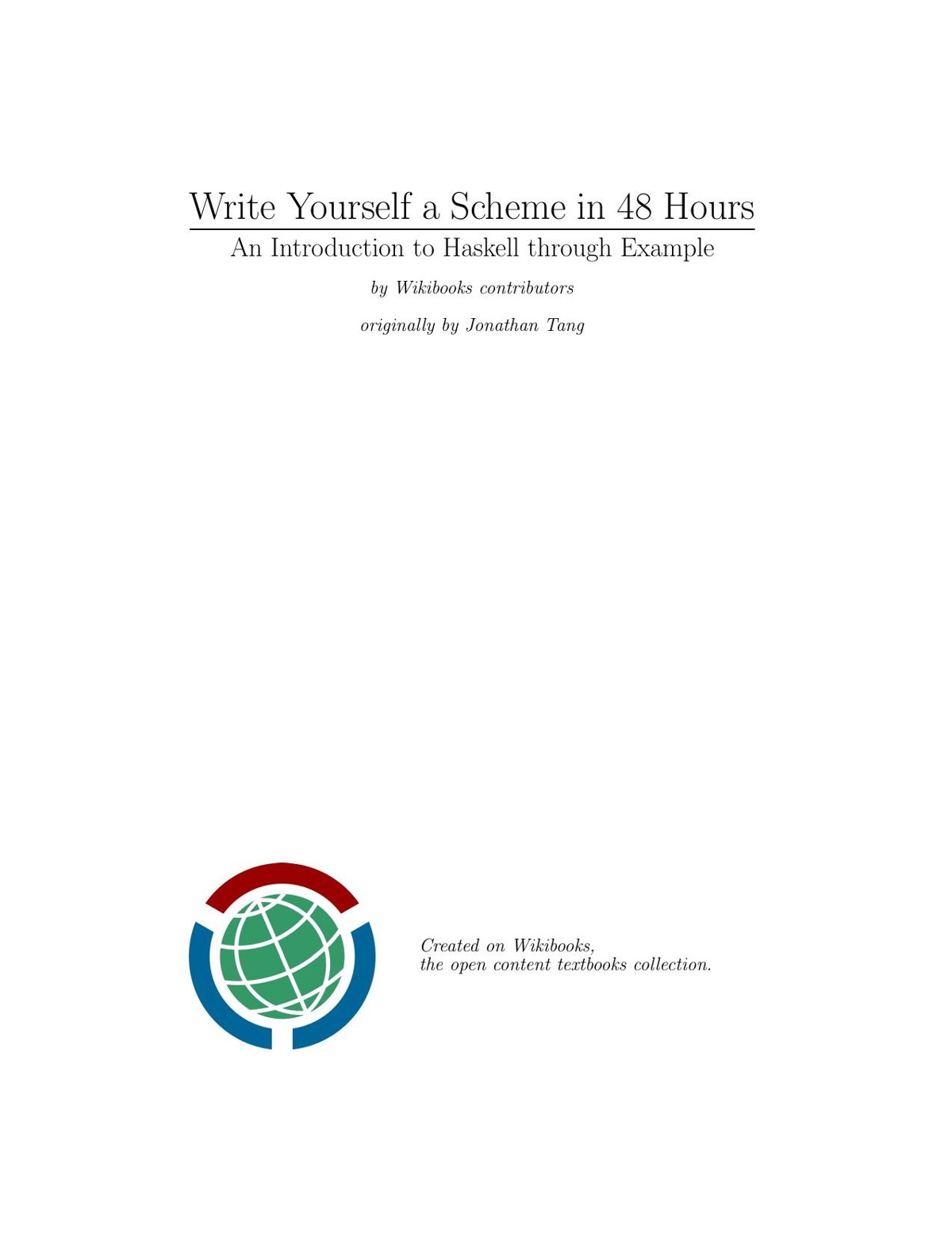 Write Yourself a Scheme in 48 Hours