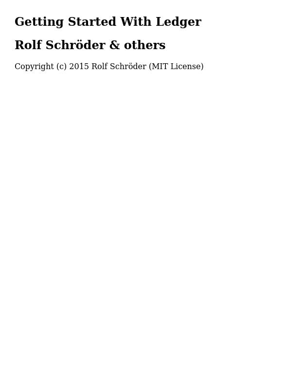 Getting Started With Ledger