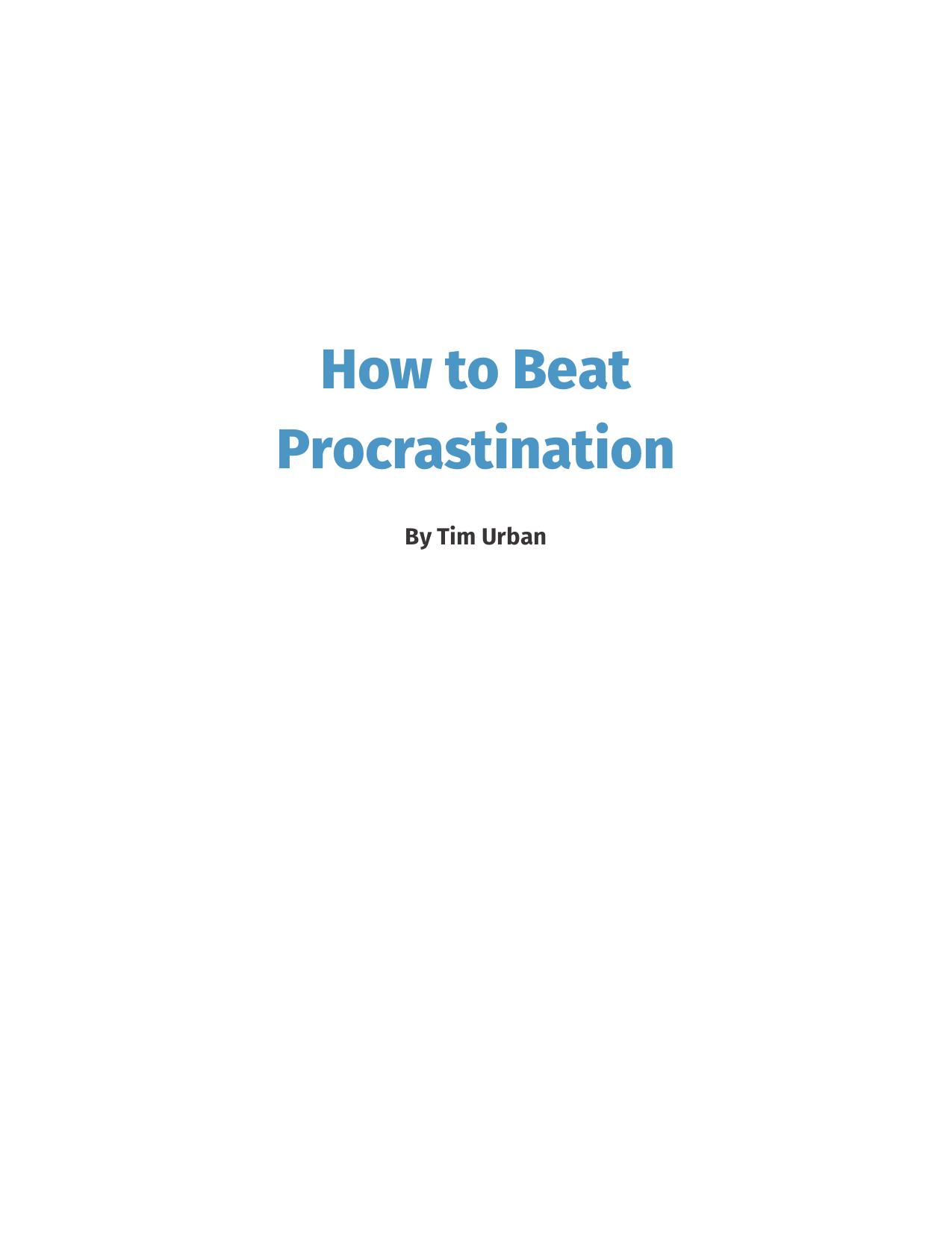 How To Beat Procrastination