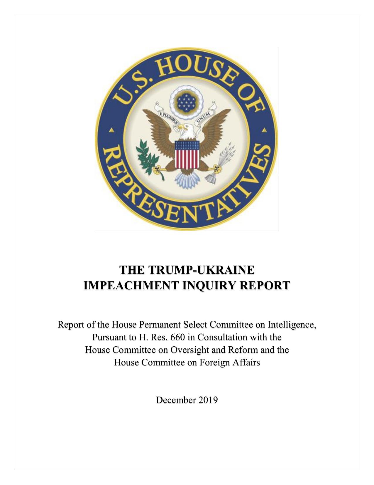 The Trump-Ukraine Impeachment Inquiry Report