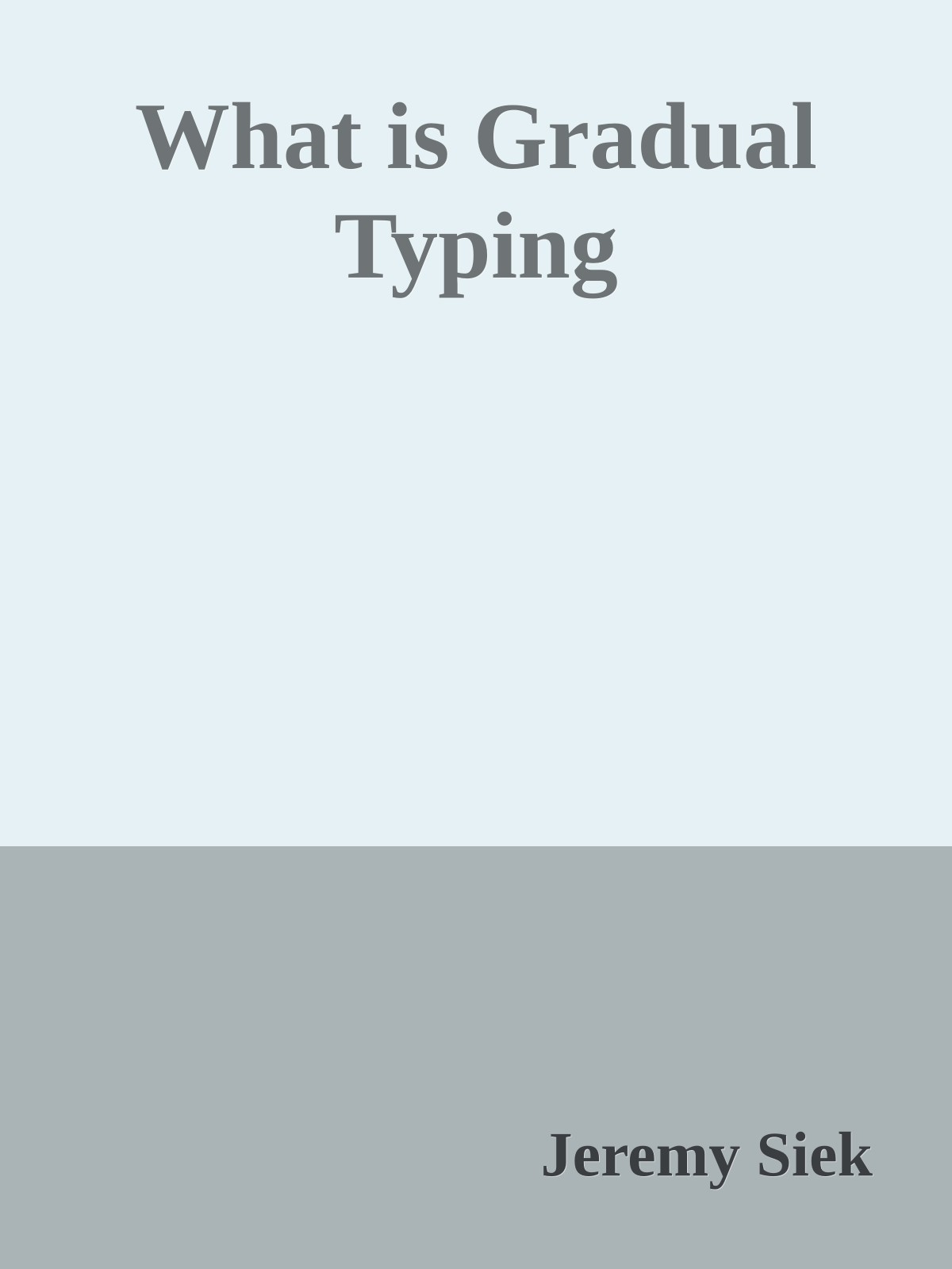 What is Gradual Typing