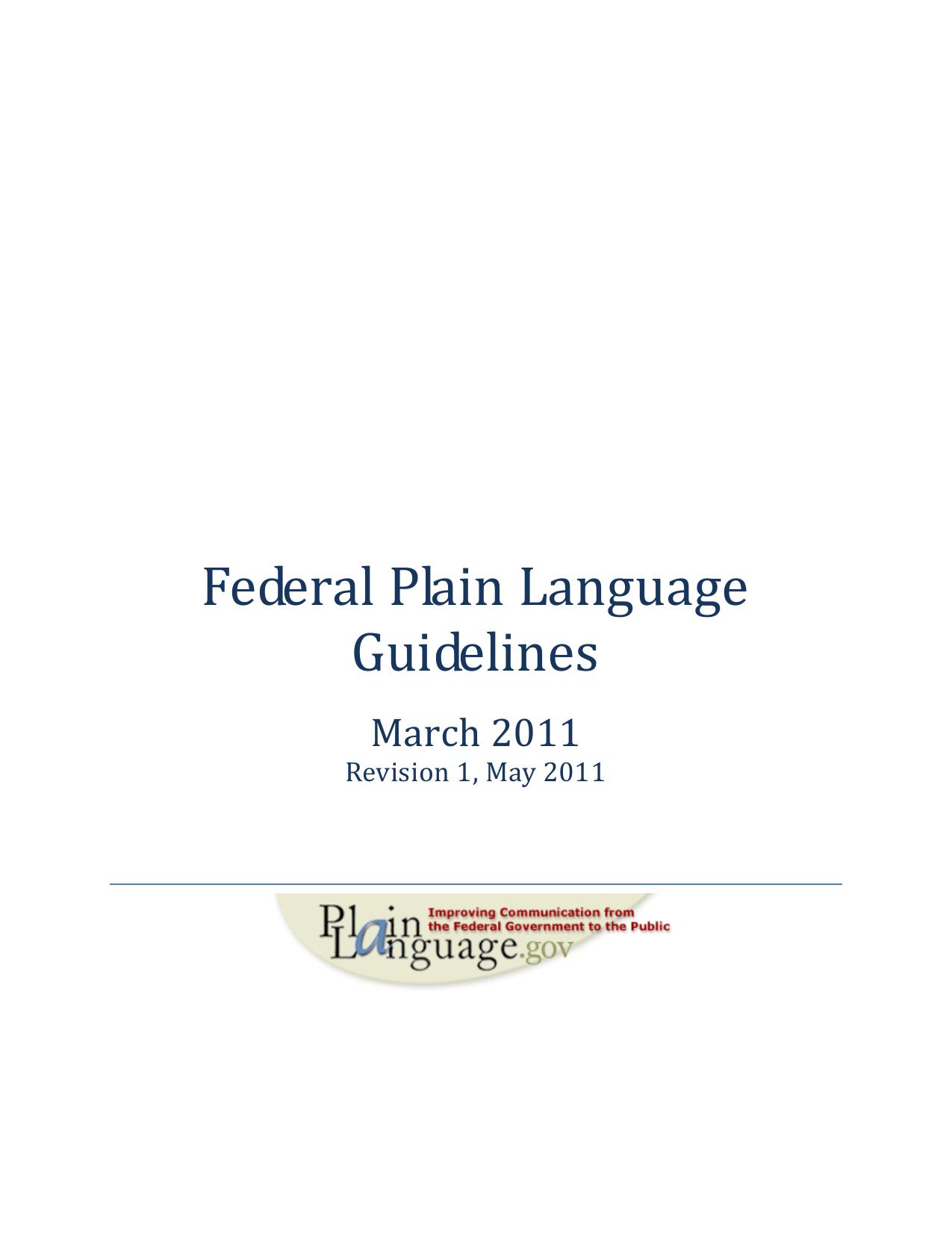 Federal Plain Language Guidelines
