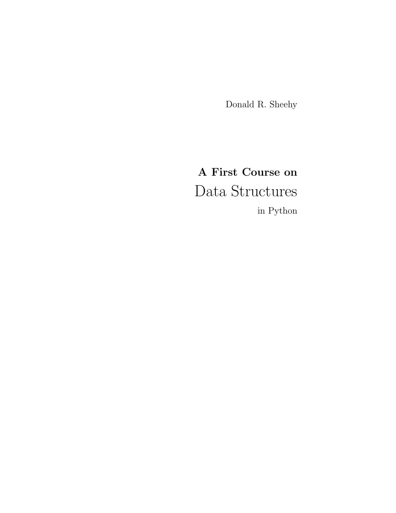 A First Course on Data Structures in Python