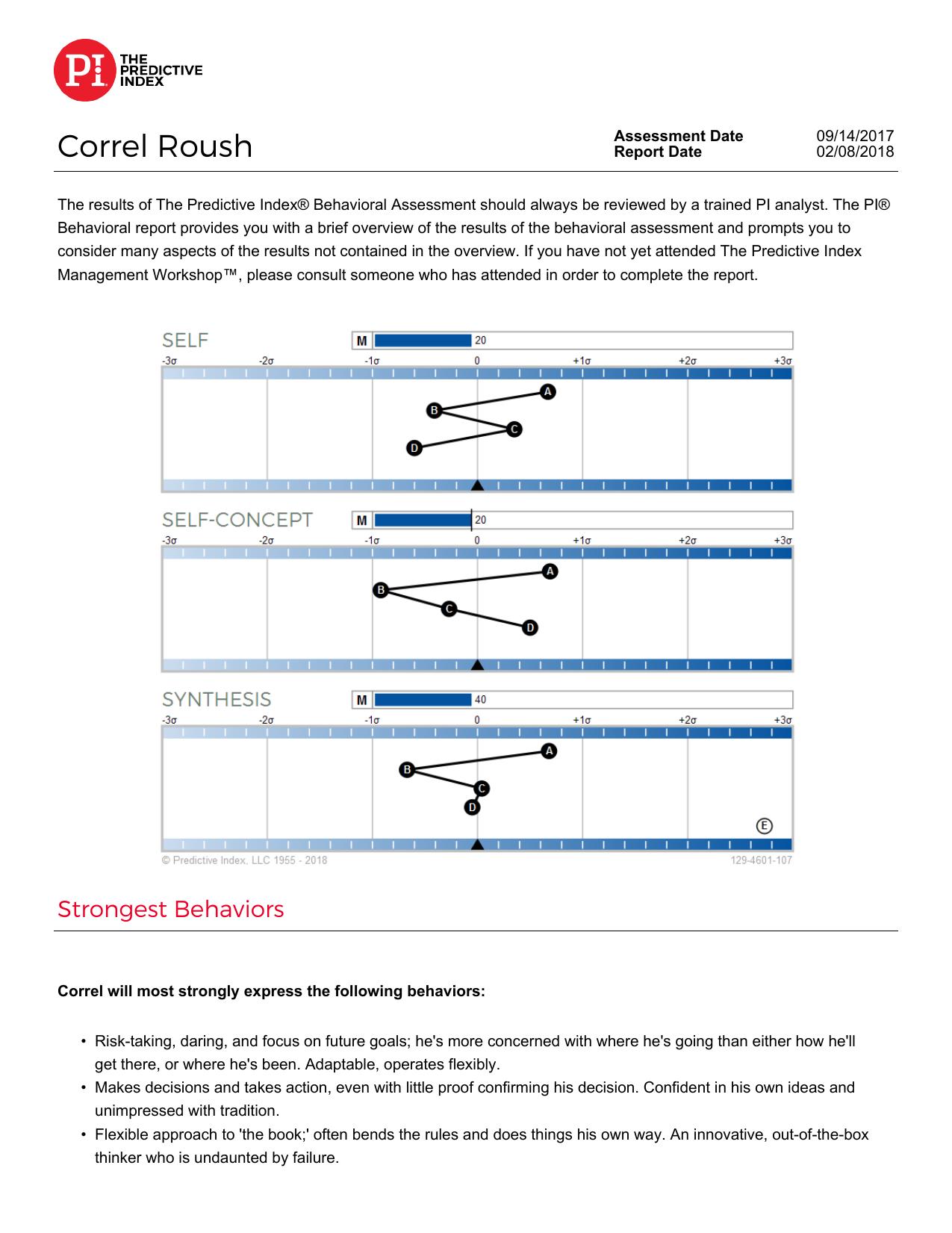 Predictive Index Behavioral Report